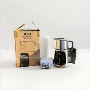 Dreo Barista Maker Milk Frother Machine Silver 27oz Chai Cappuccino Hot Cocoa